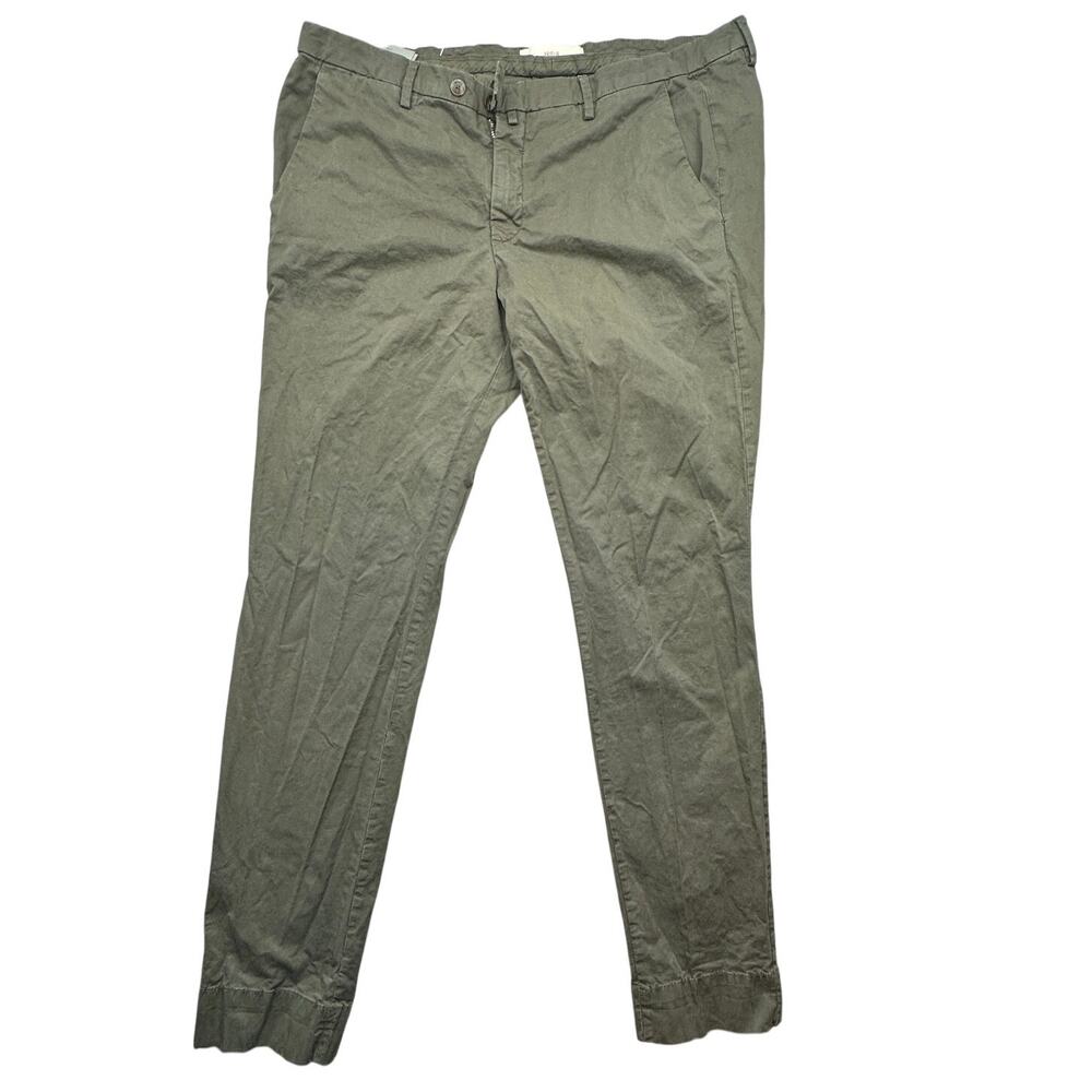 Briglia 1949 BG03 Men XL 38x33 Olive Green Stretch Cotton Chino Pants Made Italy